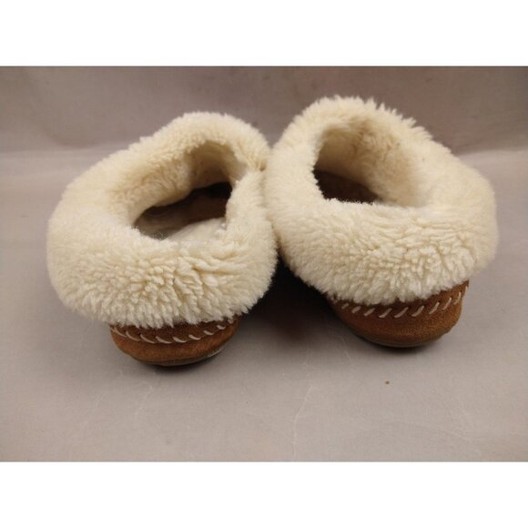 LL Bean Women's Wicked Good Moccasins size 8 medium Tan Color, House Slippers - Picture 4 of 9